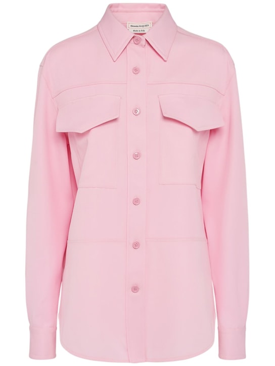 Alexander McQueen: Cotton shirt - Light Pink - women_0 | Luisa Via Roma