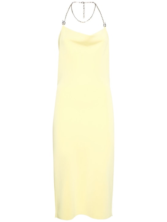 Bottega Veneta: Langes Kleid aus Viskosestrick mit Kette - Pineapple - women_0 | Luisa Via Roma