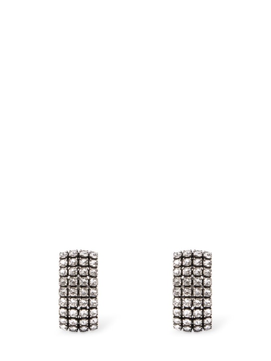 Balenciaga: Glam brass ear cuffs - Silver - women_0 | Luisa Via Roma