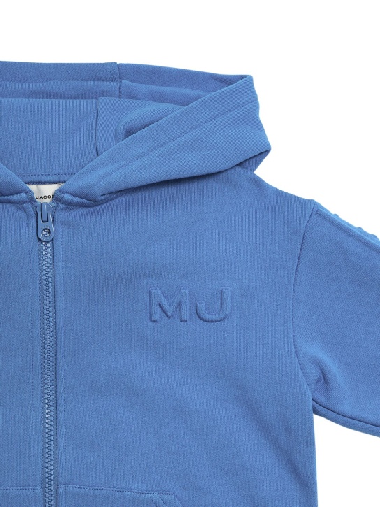 Marc Jacobs: French terry cotton hoodie - Blue - kids-girls_1 | Luisa Via Roma