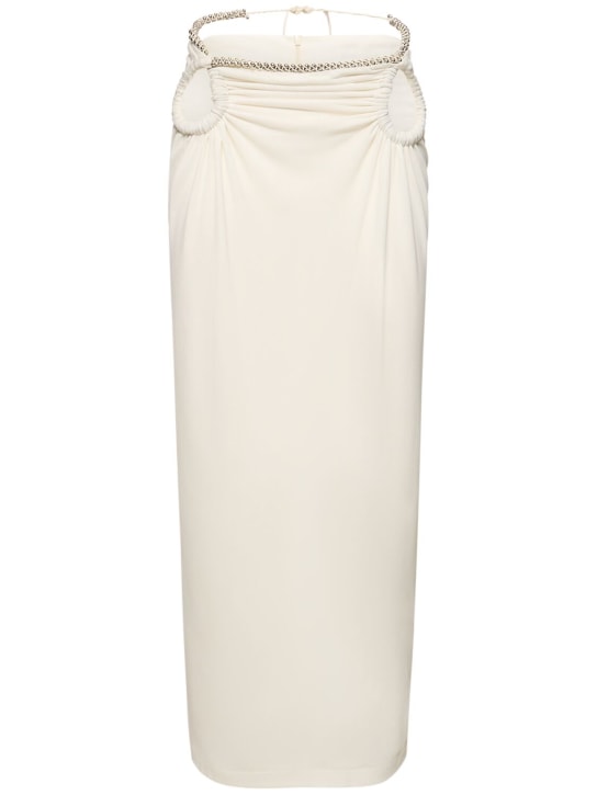Dion Lee: Embellished sheer jersey midi skirt - Ivory - women_0 | Luisa Via Roma
