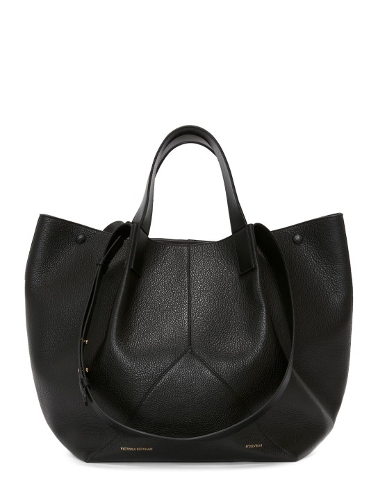 Victoria Beckham: Medium Jumbo leather tote bag - Black - women_0 | Luisa Via Roma