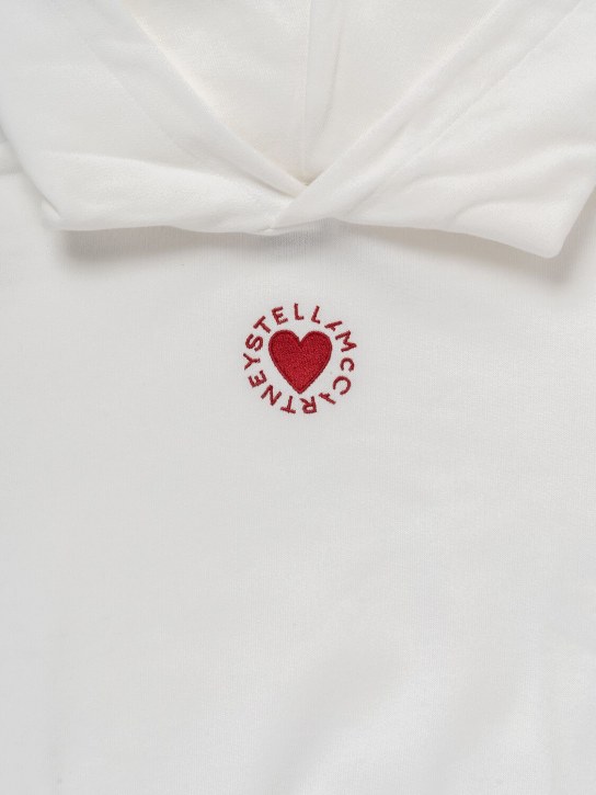 Stella Mccartney Kids: Sweat-shirt en coton à capuche - Ivoire - kids-girls_1 | Luisa Via Roma