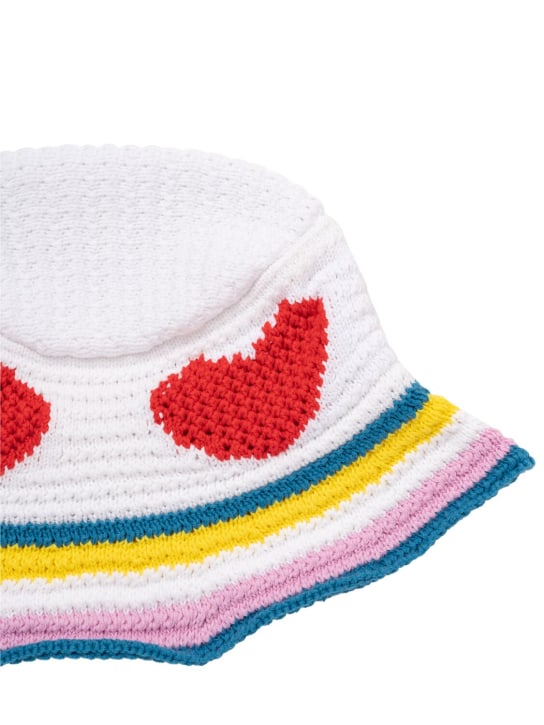 Stella Mccartney Kids: Cotton knit bucket hat - Ivory - kids-girls_1 | Luisa Via Roma