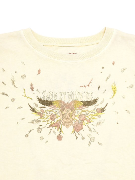 Zadig&Voltaire: Printed cotton shirt dress - Light Beige - kids-girls_1 | Luisa Via Roma