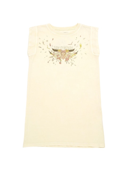 Zadig&Voltaire: Printed cotton shirt dress - Light Beige - kids-girls_0 | Luisa Via Roma