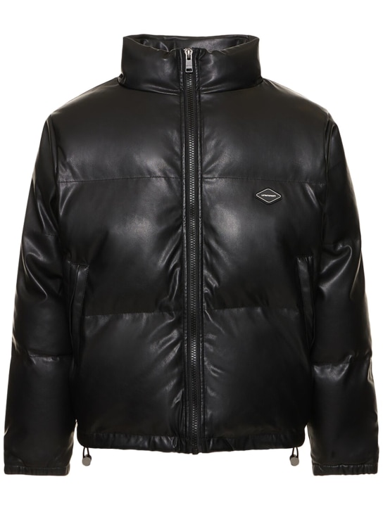 Unknown: Faux leather puffer jacket - Black - men_0 | Luisa Via Roma