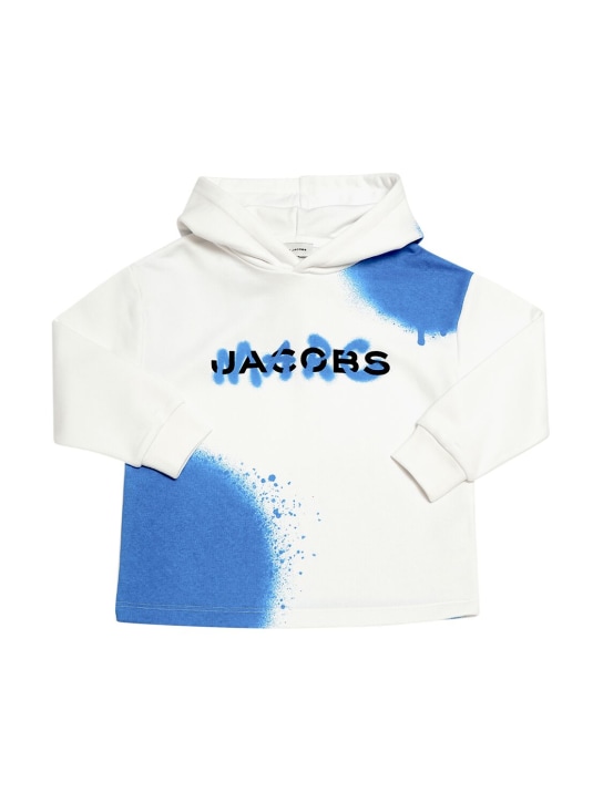 Marc Jacobs: Sweat-shirt en coton mélangé à capuche - Blanc - kids-boys_0 | Luisa Via Roma