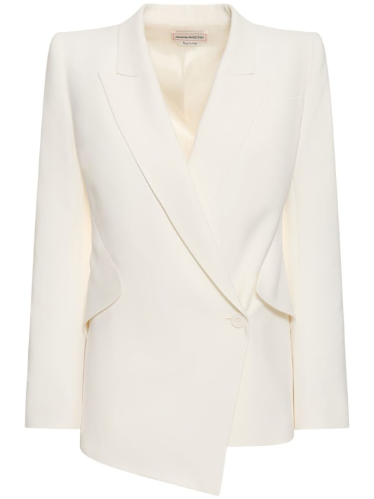 Alexander McQueen: One-button blazer - Light Ivory - women_0 | Luisa Via Roma