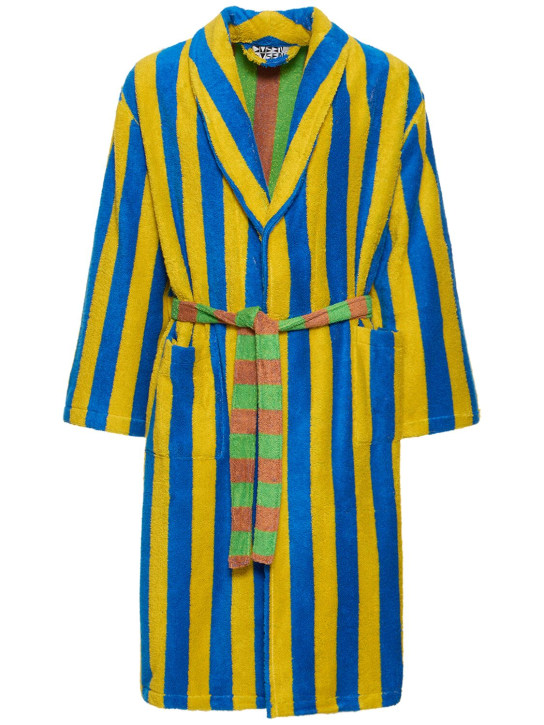 Dusen Dusen: Reef Stripe cotton blend bathrobe - Multicolor - men_0 | Luisa Via Roma