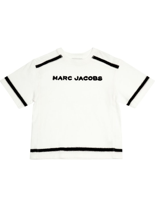 Marc Jacobs: 오가닉 코튼 저지 티셔츠 - 화이트 - kids-girls_0 | Luisa Via Roma