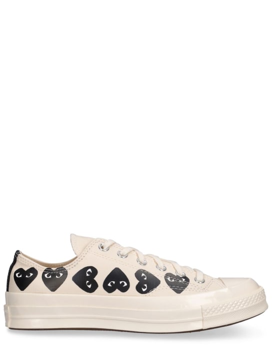 Comme des Garçons Play: 20mm hohe Sneakers aus Baumwolle „Play Converse“ - Weiß - women_0 | Luisa Via Roma