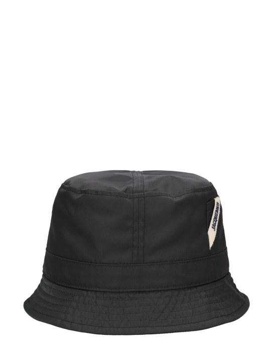 Jacquemus: Le Bob Ovalie nylon bucket hat - Black - women_0 | Luisa Via Roma