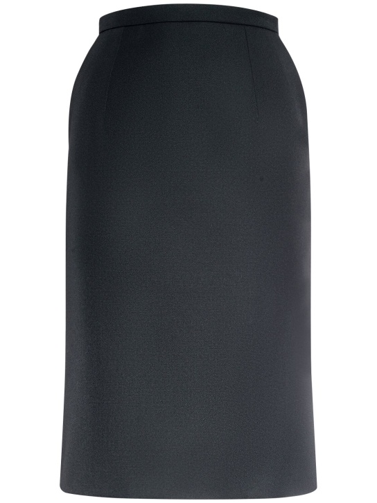Dolce&Gabbana: Wool blend crepe midi skirt - Black - women_0 | Luisa Via Roma