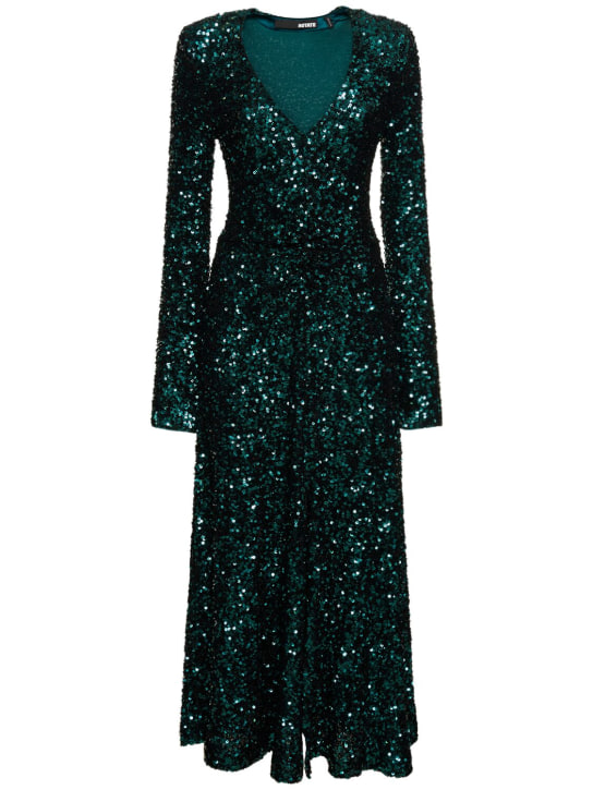 Rotate: Sequined midi dress - Green - women_0 | Luisa Via Roma