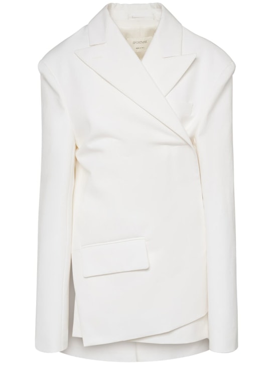 Sportmax: Achille1234 washed cotton jacket - White - women_0 | Luisa Via Roma