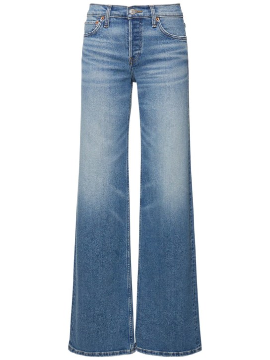 RE/DONE: Midrise cotton blend wide jeans - Blue - women_0 | Luisa Via Roma