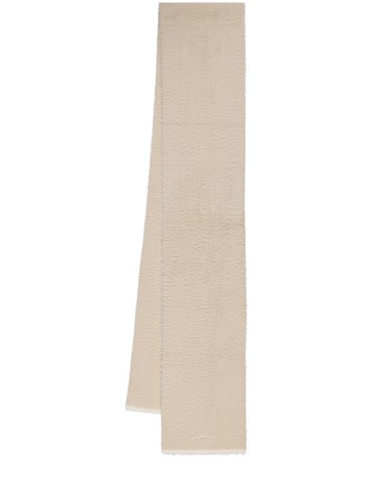 Jacquemus: L'Echarpe Neve科技织物围巾 - 米白色 - men_0 | Luisa Via Roma