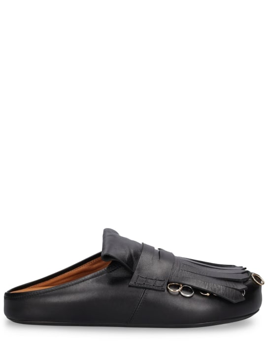 Marni: Piercing leather loafers - Black - men_0 | Luisa Via Roma