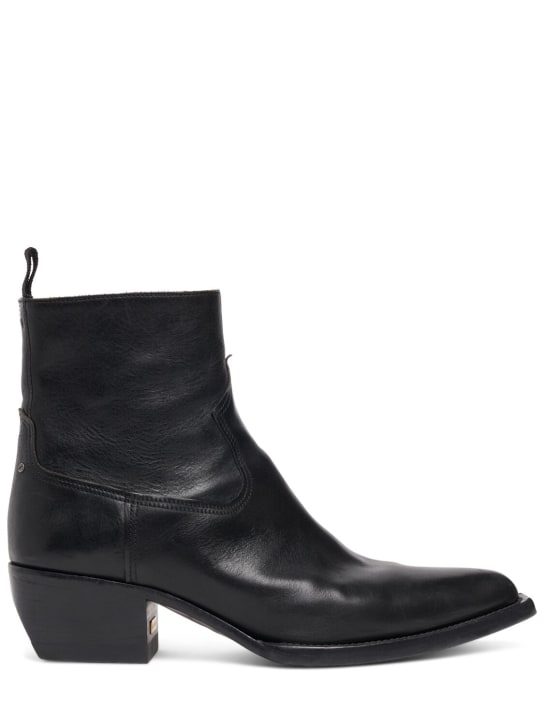 Golden Goose: Debbie leather boots - Black - men_0 | Luisa Via Roma