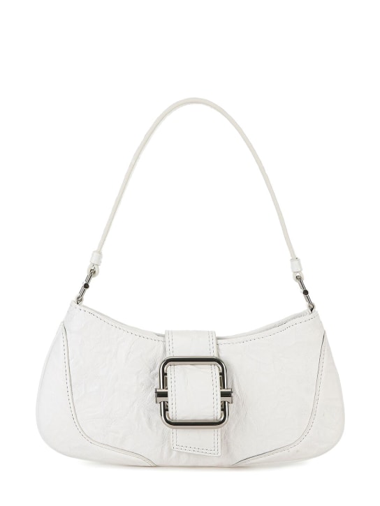 Osoi: Small Brocle leather shoulder bag - Crinkle White - women_0 | Luisa Via Roma