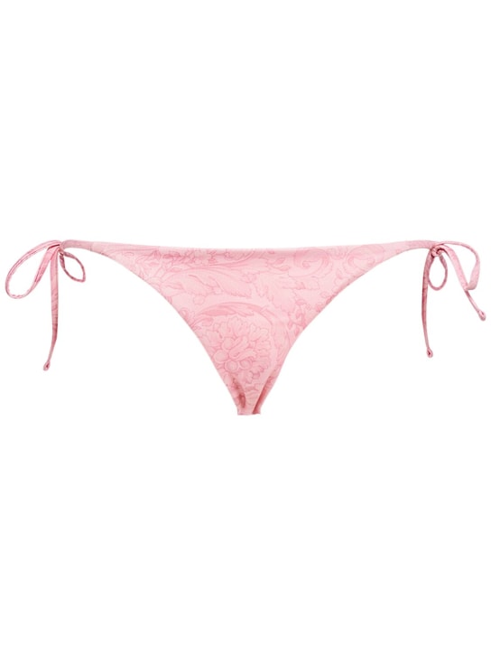 Versace: Barocco print Lycra bikini bottoms - Pink - women_0 | Luisa Via Roma