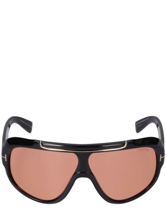 Tom Ford: Rellen mask sunglasses - Black/Brown - women_0 | Luisa Via Roma