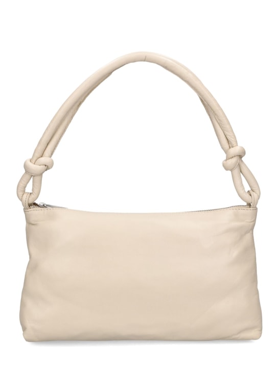 St. Agni: Knotted leather shoulder bag - Cool White - women_0 | Luisa Via Roma