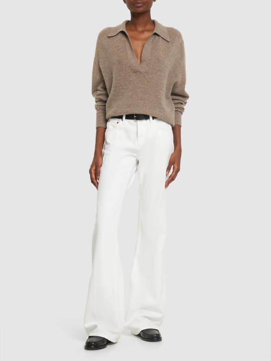 RE/DONE: Loose cotton blend flared jeans - White - women_1 | Luisa Via Roma