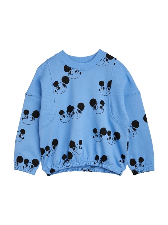 Mini Rodini: RitzRats print organic cotton sweatshirt - Blue - kids-boys_0 | Luisa Via Roma