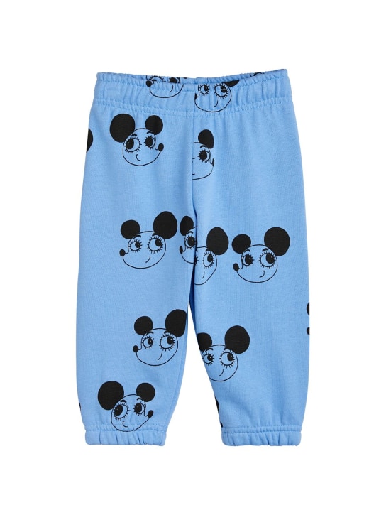 Mini Rodini: Pantalones deportivos de algodón orgánico - Azul - kids-boys_0 | Luisa Via Roma