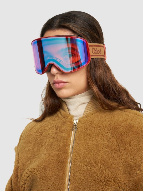 Chloé: Mountaineering ski goggles - Brown/Multi - women_1 | Luisa Via Roma