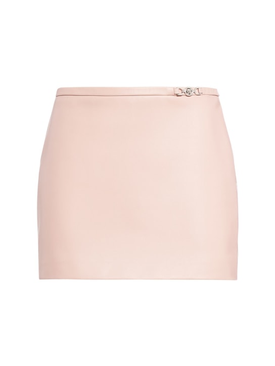 Versace: Leather mini skirt - Pink - women_0 | Luisa Via Roma