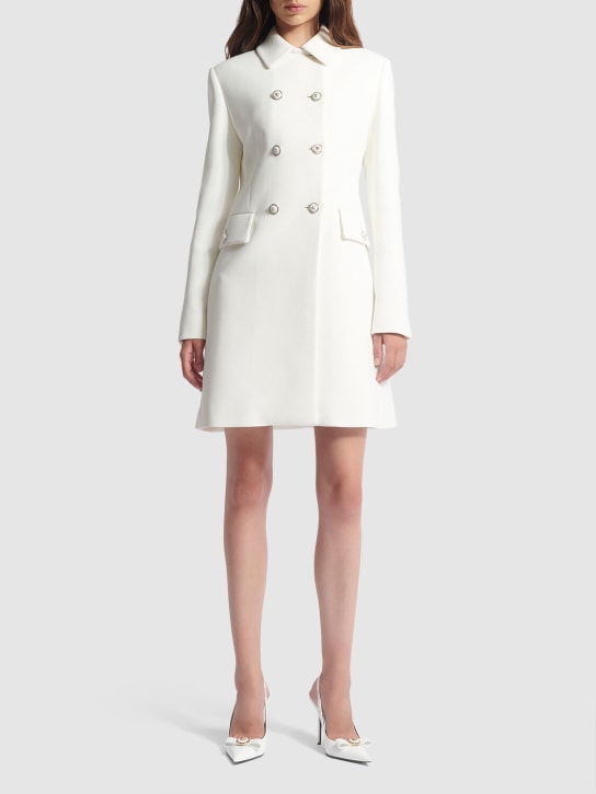 Versace: Mantel aus Stretch-Viskose - Weiß - women_1 | Luisa Via Roma