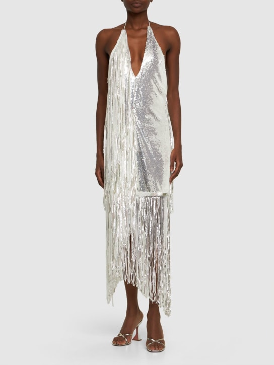 Rotate: Sequined mini flapper dress - Bright White - women_1 | Luisa Via Roma