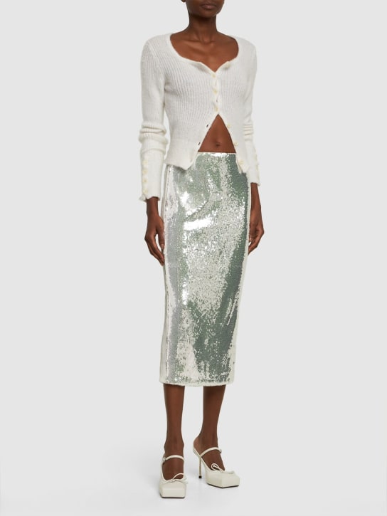 Rotate: Sequined pencil skirt - Bright White - women_1 | Luisa Via Roma