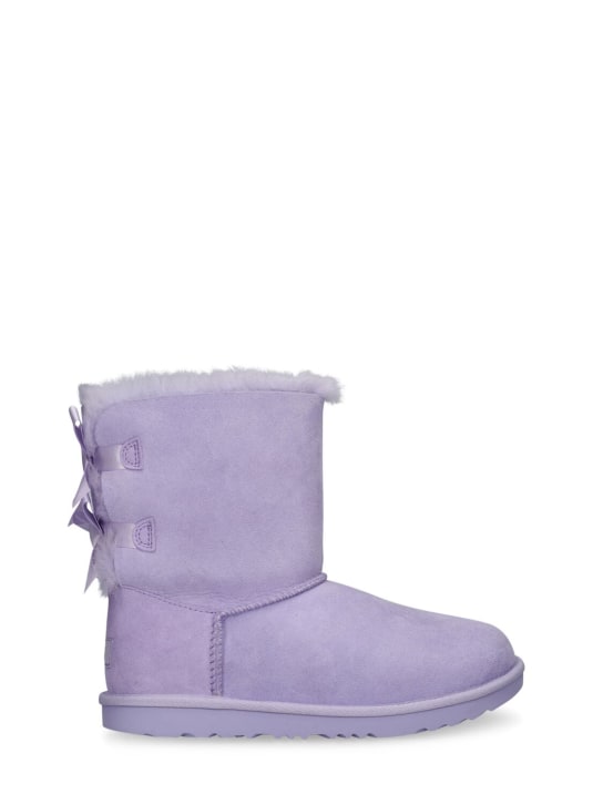Ugg: Bailey Bow II shearling boots - Purple - kids-girls_0 | Luisa Via Roma