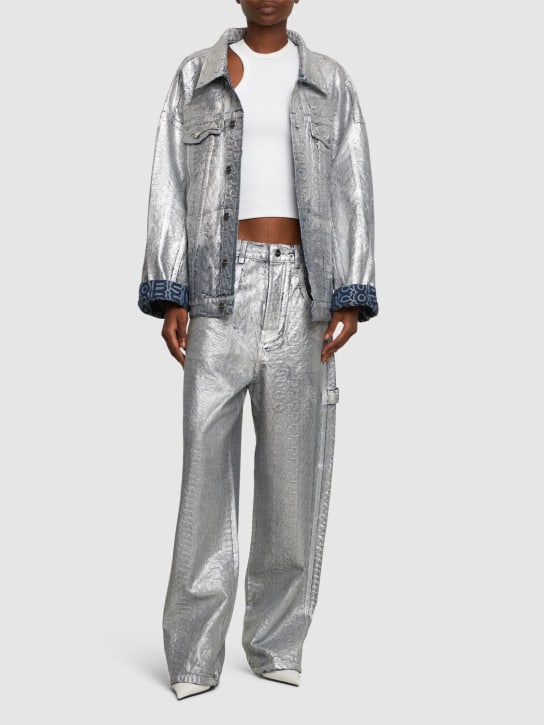 Marc Jacobs: Monogram Big Trucket jacket - Silver - women_1 | Luisa Via Roma