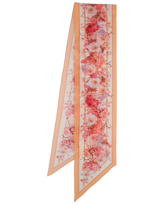 Zimmermann: Printed silk & cotton scarf - Cream Floreal - women_0 | Luisa Via Roma