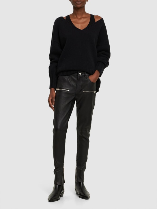 ANINE BING: Remy leather pants - Black - women_1 | Luisa Via Roma