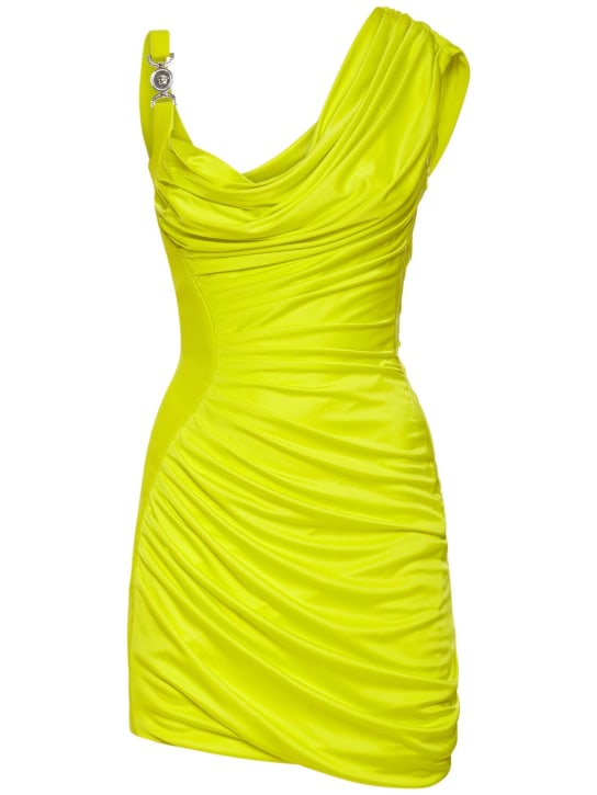 Versace: Minikleid aus Jersey - Gelb - women_0 | Luisa Via Roma