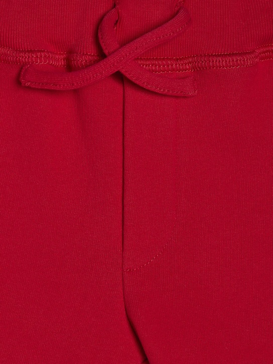 Dsquared2: Pantaloni in felpa di cotone con logo - Rosso - kids-boys_1 | Luisa Via Roma