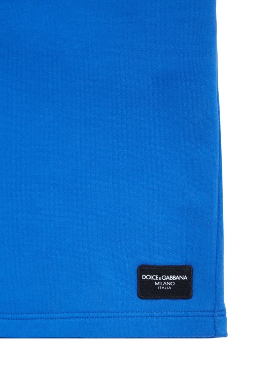 Dolce&Gabbana: Shorts de jersey de algodón - Azul - kids-boys_1 | Luisa Via Roma
