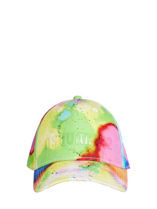 Dsquared2: Tie dye cotton gabardine baseball hat - Multicolor - kids-girls_0 | Luisa Via Roma