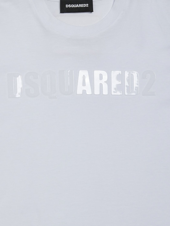 Dsquared2: Cotton jersey logo t-shirt - White - kids-girls_1 | Luisa Via Roma