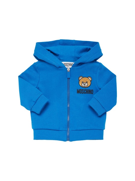 Moschino: Sweatshirt und Trainingshose aus Baumwolle - Blau - kids-boys_1 | Luisa Via Roma