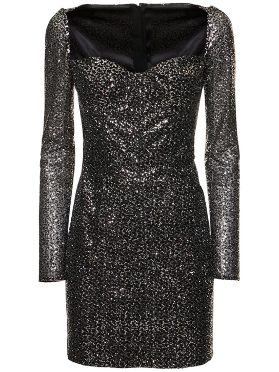 Dolce&Gabbana: Vestido corto con lentejuelas - Negro - women_0 | Luisa Via Roma