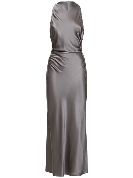 Reformation: Casette silk midi dress - Grey - women_0 | Luisa Via Roma