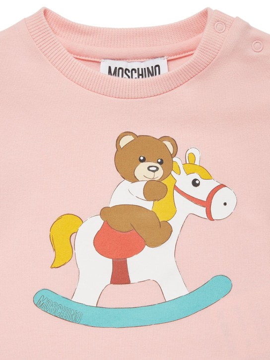 Moschino: Cotton jersey dress - Pink - kids-girls_1 | Luisa Via Roma