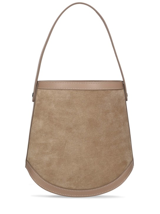 Savette: The Bucket suede shoulder bag - Clay - women_0 | Luisa Via Roma